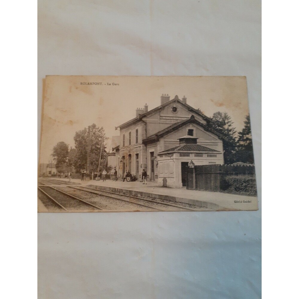 France Postcard ROLAMPONT La Gare Depot  Train Station RPPC Guidel